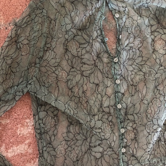 Green lace blouse Zara - Picture 1 of 6
